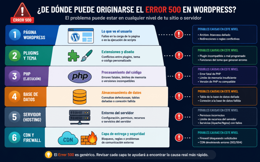Error 500 en WordPress: 11 soluciones efectivas para recuperar tu página web en 2026 2 Error 500 En Wordpress